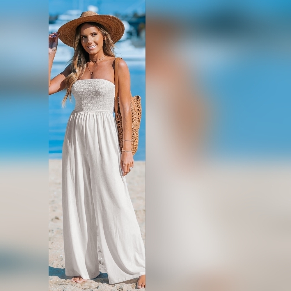MWT Tropical Strapless Jersy Jumpsuit - Picture 5 of 9